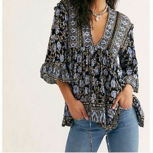 NEW Free People Moonlight Dance Tunic Blouse M - Picture 4 of 14